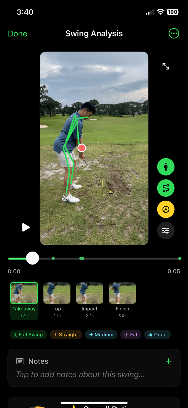 Golf Lab AI swing analysis screenshot